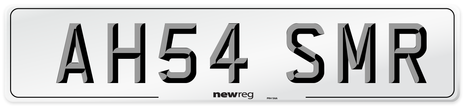 AH54 SMR Number Plate from New Reg